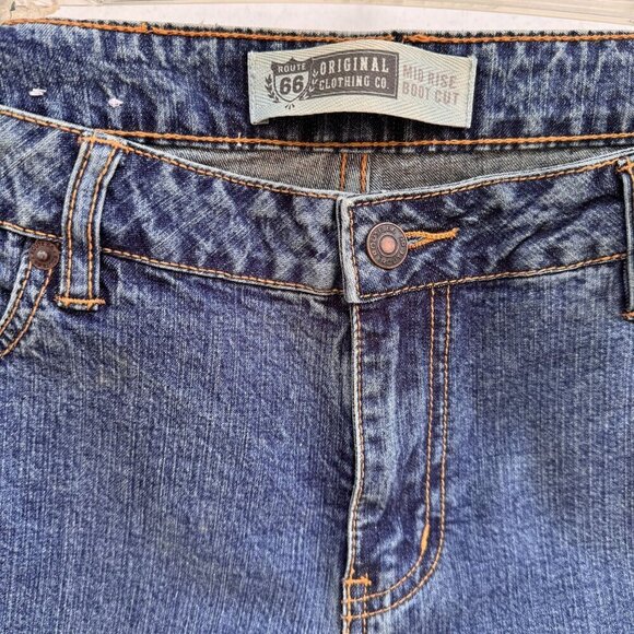 Route 66 Original Clothing Co. Jeans Womens Sz 13/14 A‎ Blue Mid-Rise Boot Cut - Picture 9 of 13
